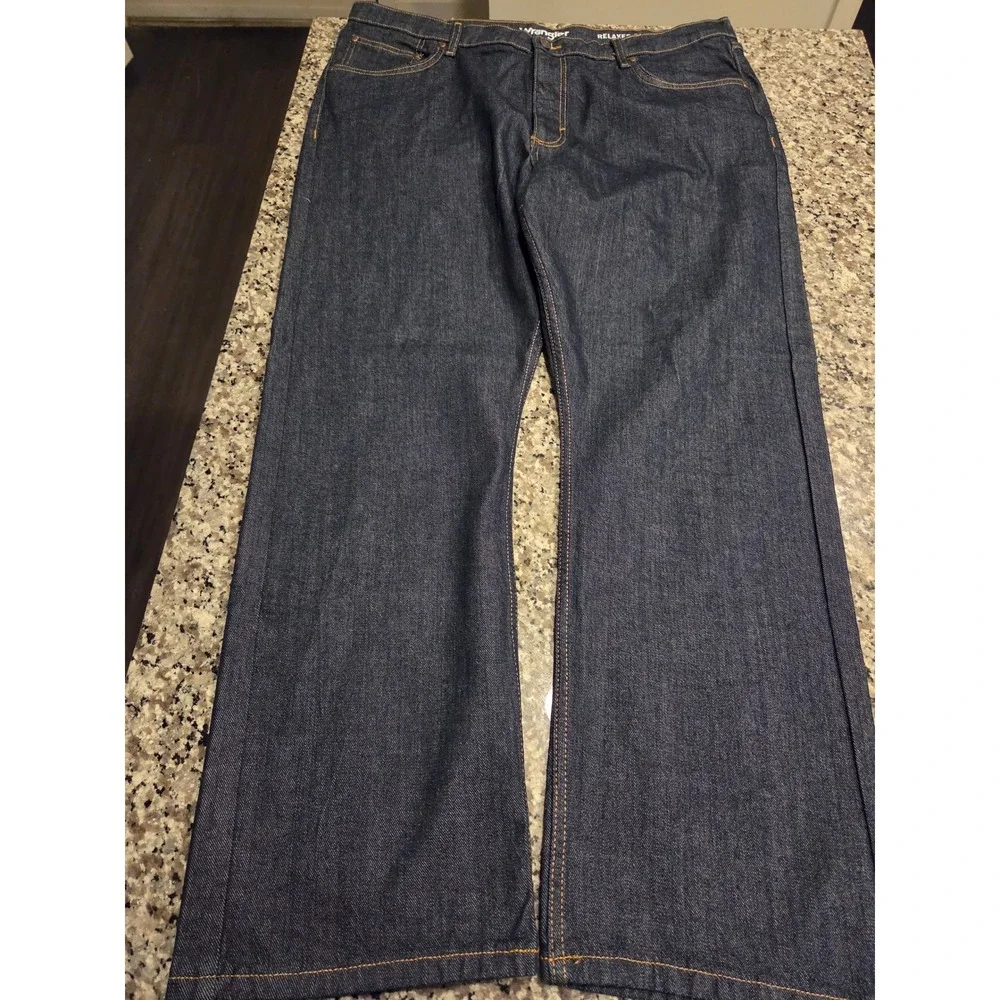 Wrangler Relaxed Boot Jeans Mens 40x30 Dark Indigo Blue Stretch Denim